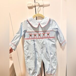 Boys Smocked Christmas candy cane Jonjon 18 months